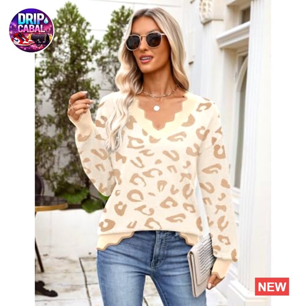 V-Neck Ribbed Knit Pullover Sweater Lightweight Casual Dressy Work Top - Picture 3 of 7